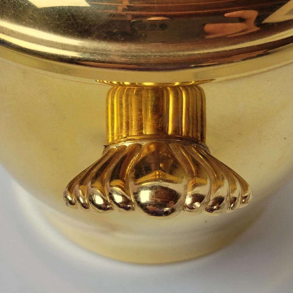 Vtg International Silver 24KT Gold Plated Ice Bucket Glass Liner Shell